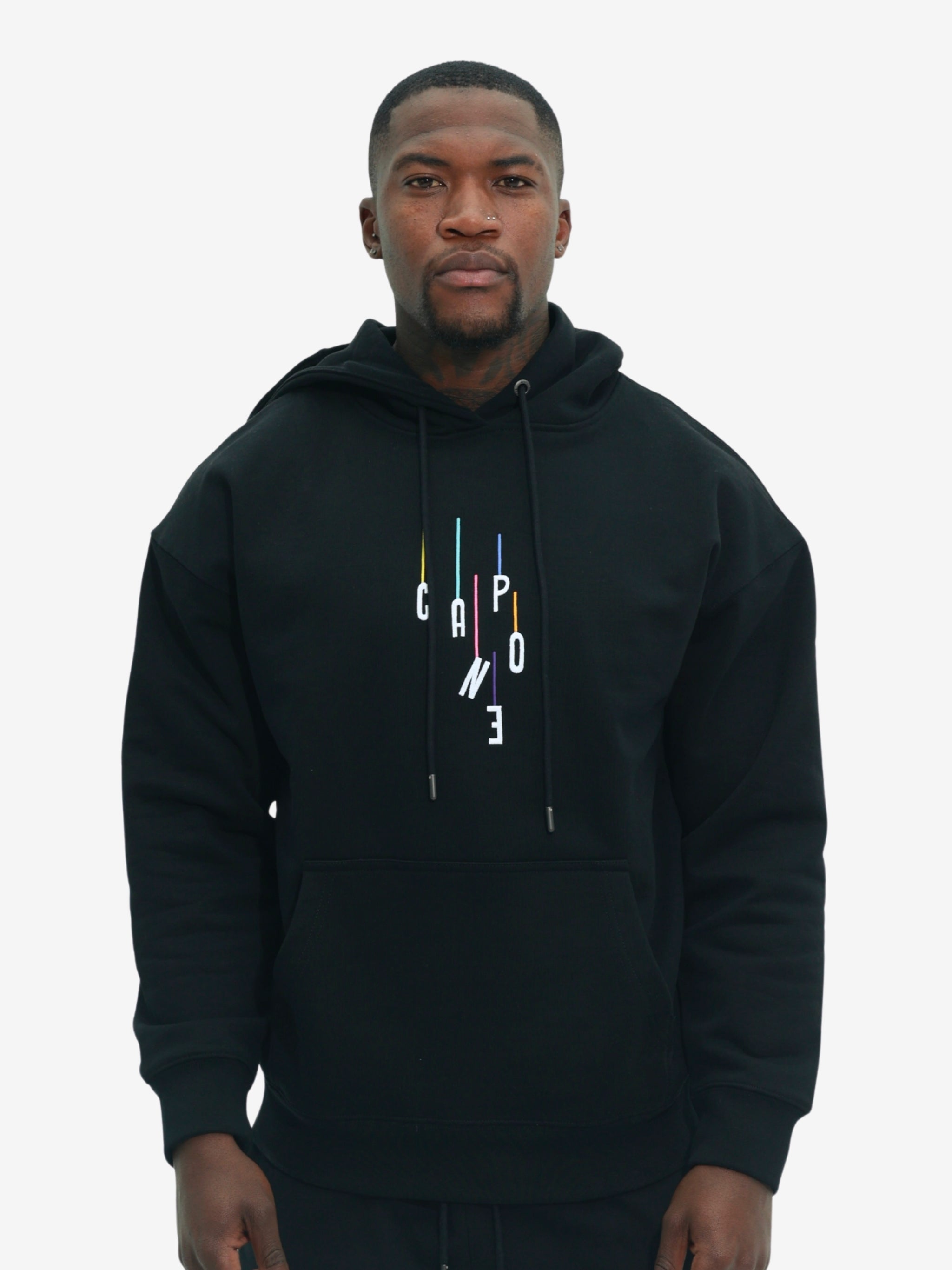 Capone Sweater Hooded Colourful Backprint Black – AL Capone Premium