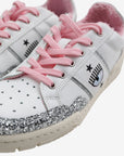 Chiara Ferragni Sneaker Cfs18 Glitter Leather Silver-White