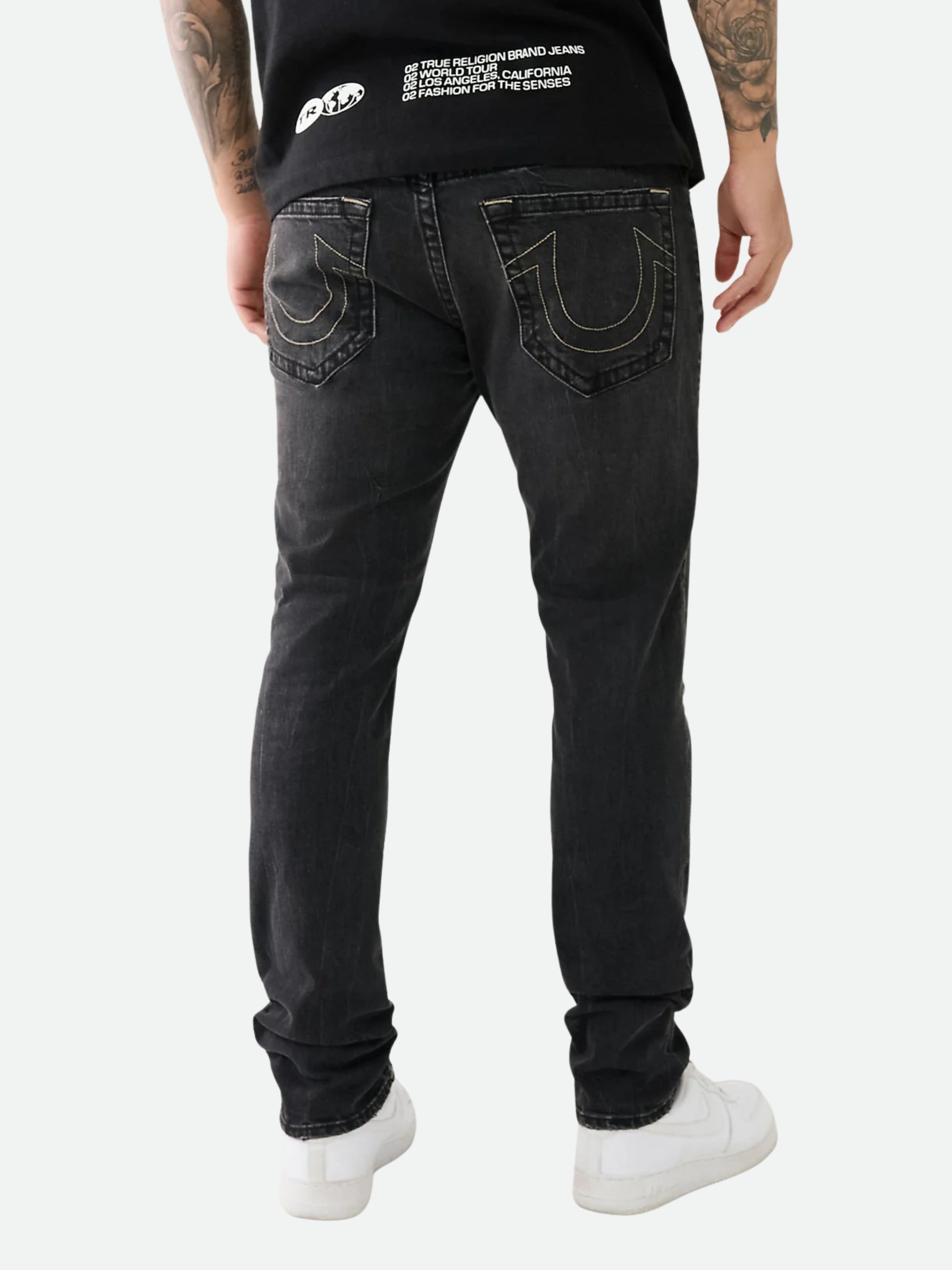 True Religion Jeans Rocco High Rock Rips Black Wash-AL Capone Premium