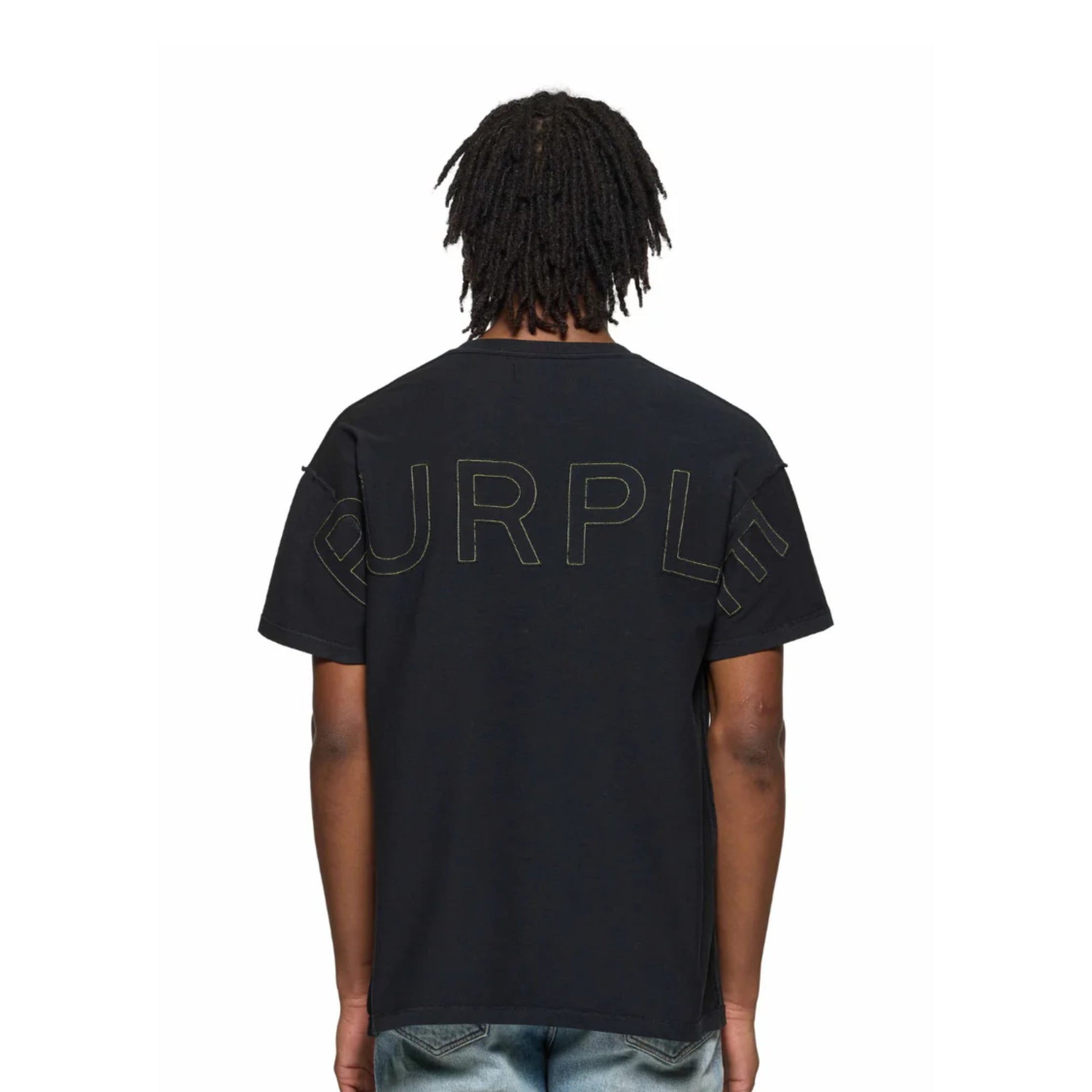 Purple T-Shirt Back Bold Logo Black-AL Capone Premium