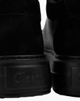 Cleens Sneakers C23 Suede Border Lace Up Black