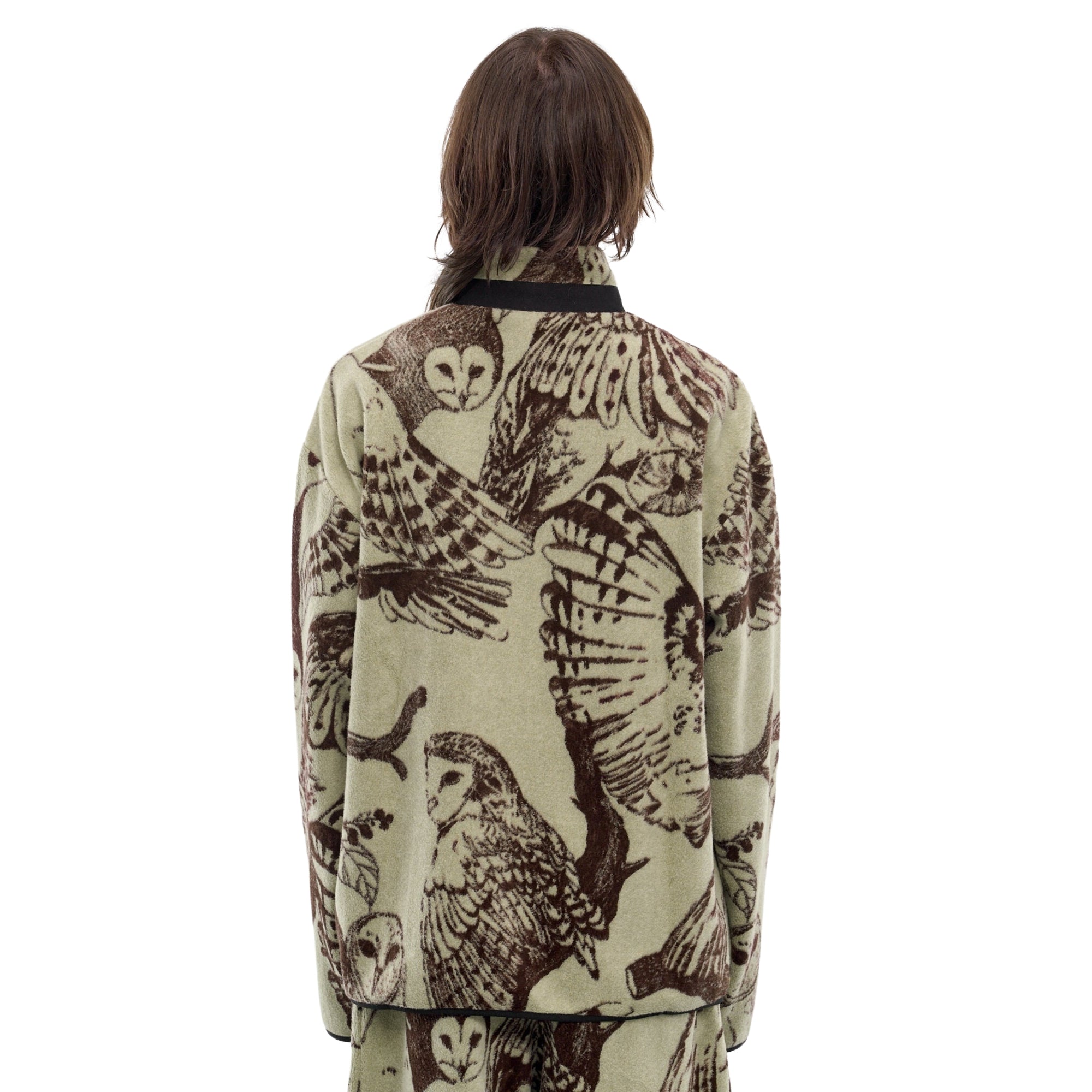 Jil Sander Jacket Allover Owl Print Khaki-Brown-AL Capone Premium