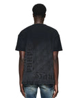 Purple T-Shirt Allover Shadow Print Black-AL Capone Premium
