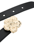 Kenzo Belt Flower Buckle Gold-Black-AL Capone Premium