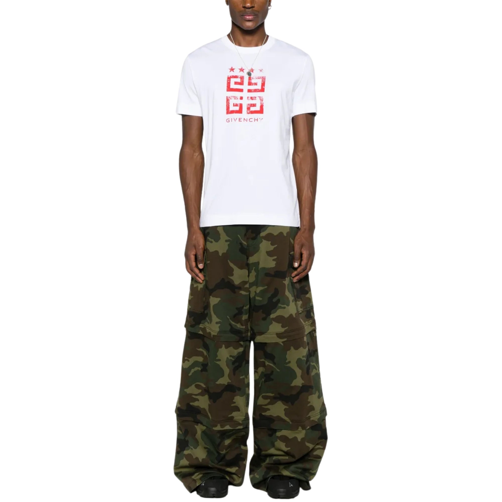 Givenchy T-Shirt Block Logo White-Red-AL Capone Premium