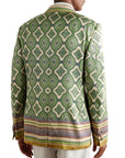 Etro Jacket Double-Breasted Striped & Medallions Green-AL Capone Premium