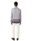 Etro Shirt Long All Over Print Blue