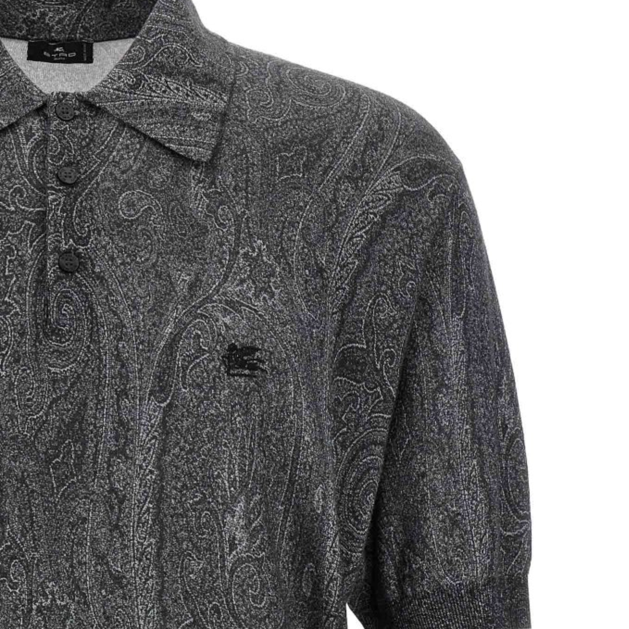 Etro Golfer Knitted Allover Paisley Grey-AL Capone Premium
