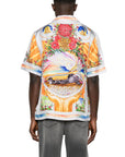 Casablanca Shirt Cuban Collar Silk Multi-Colour