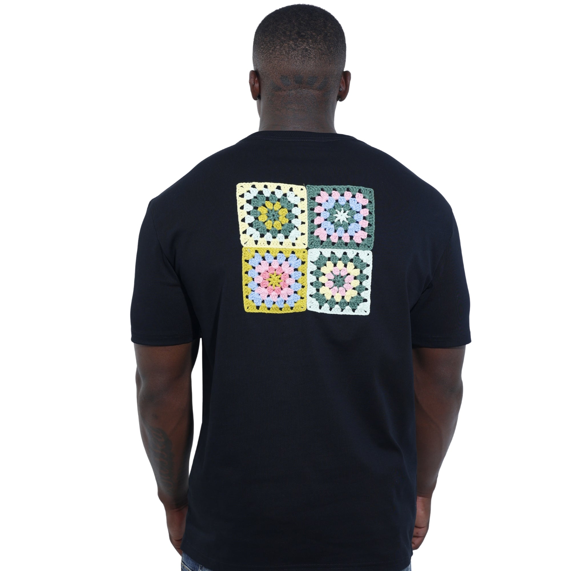 Capone T-Shirt Mexican Crochet Black-AL Capone Premium