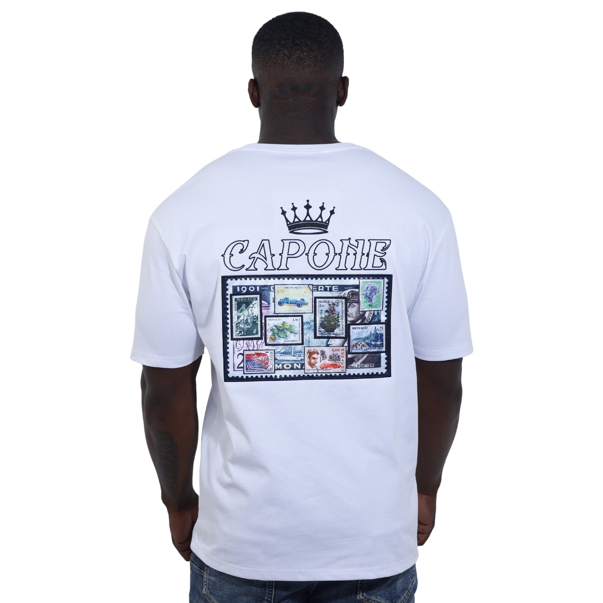 Capone T-Shirt Monaco Patchwork White-AL Capone Premium