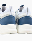 Cleens Sneakers C19 Navy Border Lace Up Beige/White