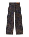 Kenzo Jeans Allover Print Wide Leg Brown-Blue-AL Capone Premium
