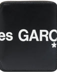 Comme Des Garcons Wallet Leather Logo Black