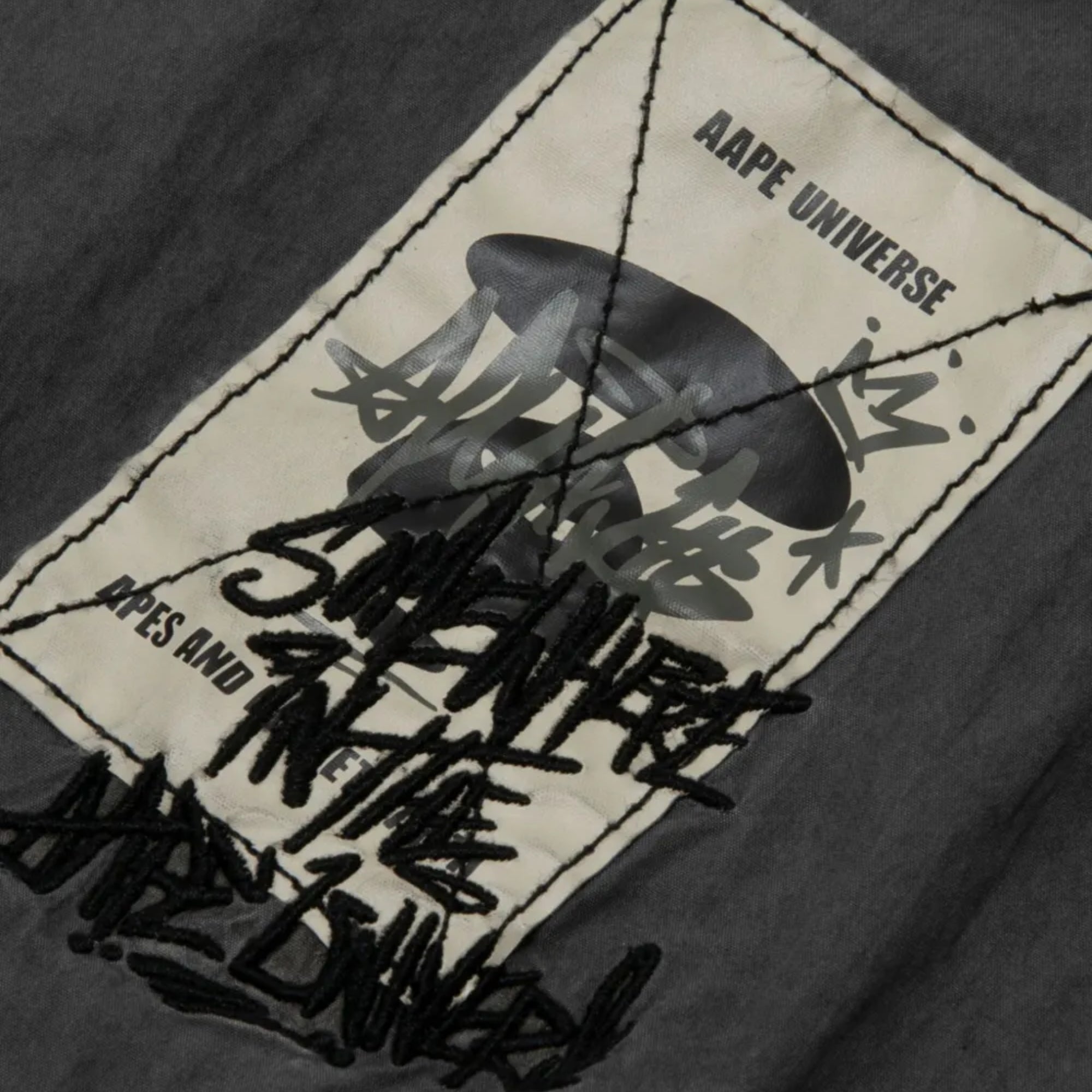 Aape Cargo Pants Pocket Logo Black-AL Capone Premium