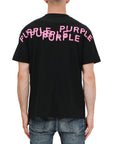 Purple T-Shirt Stamped Wordmark Black