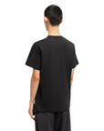 Moncler T-Shirt Curved Logo Black-White