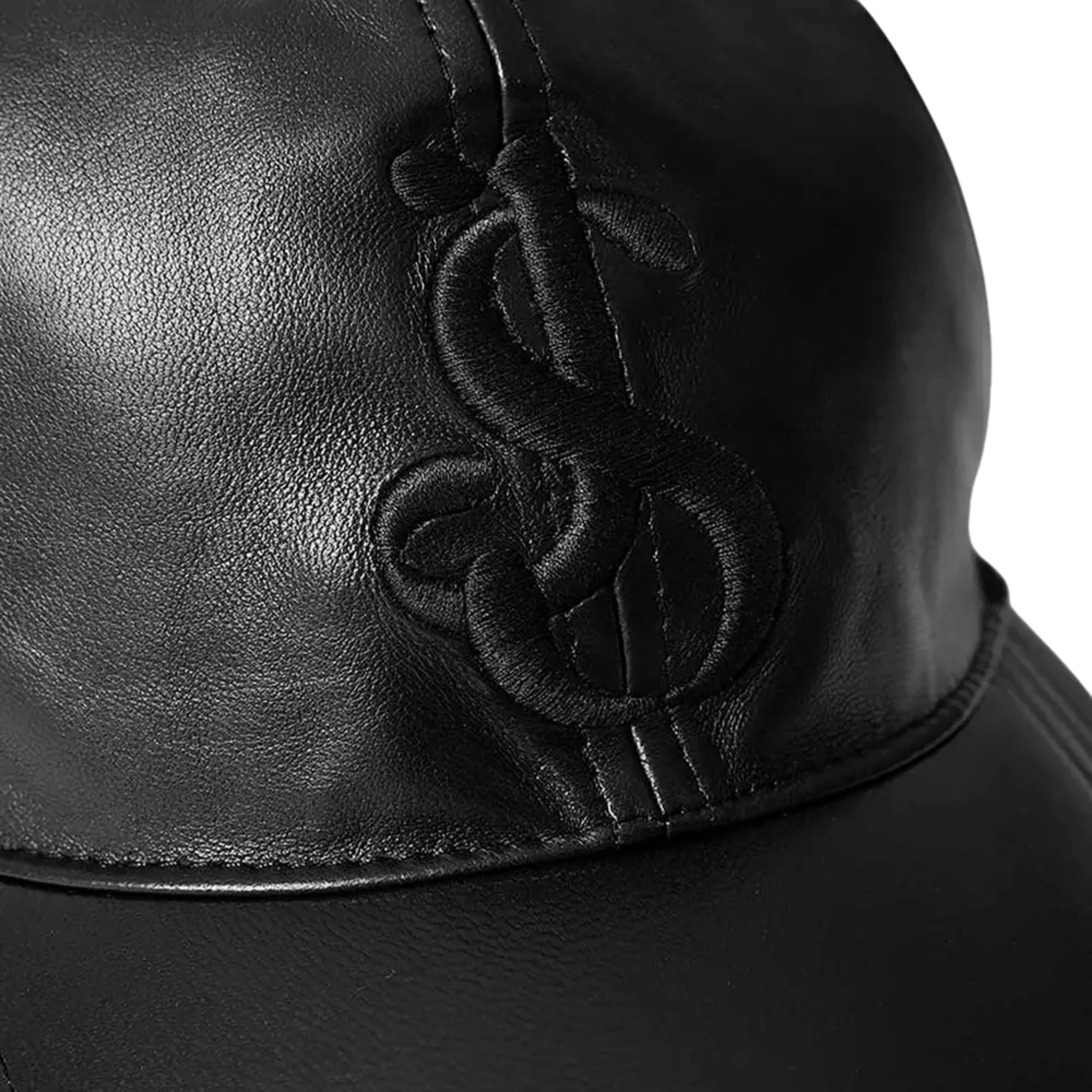 Jil Sander Cap Embroidered Leather Logo Black AL Capone Premium