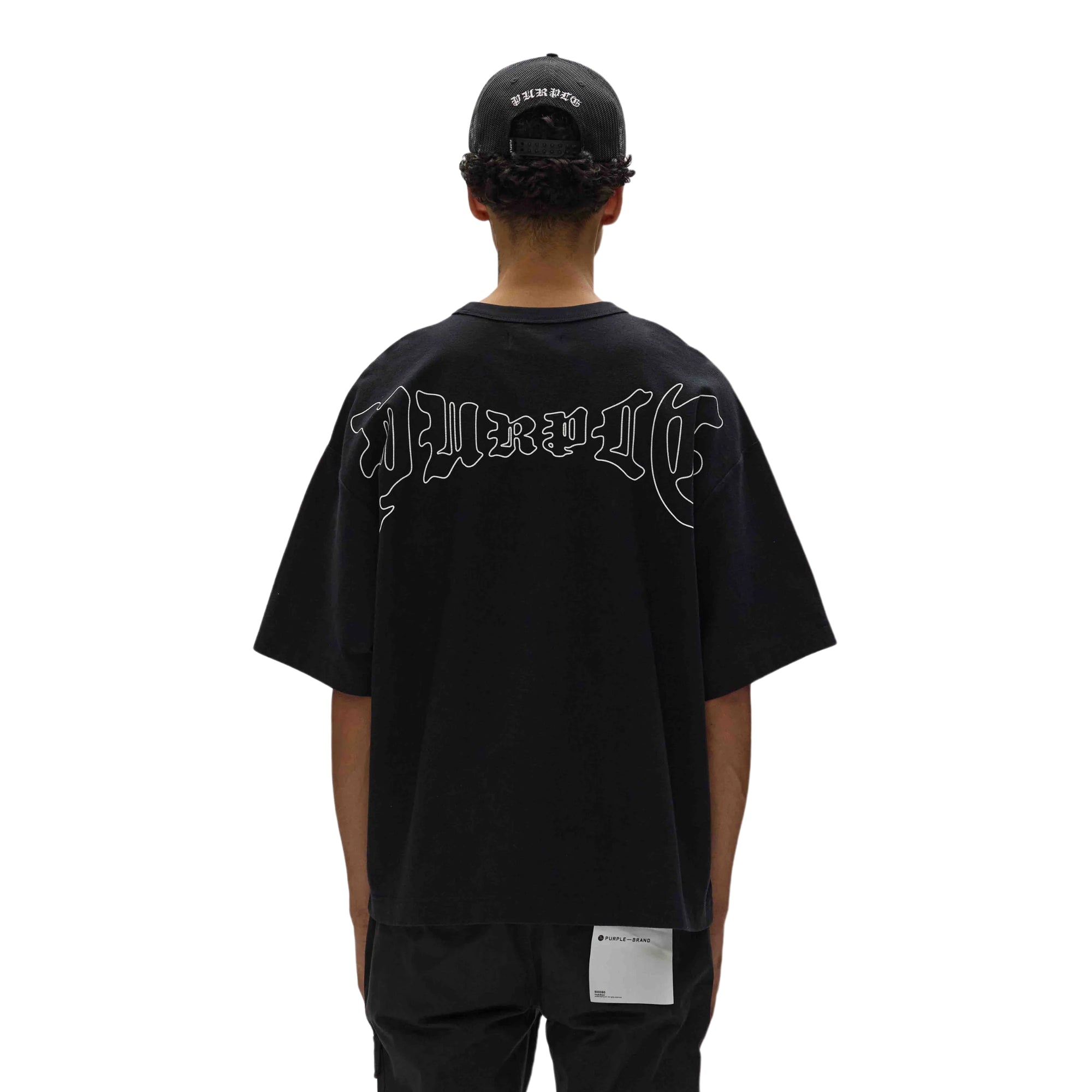 Purple T-Shirt Mini Logo Black-AL Capone Premium