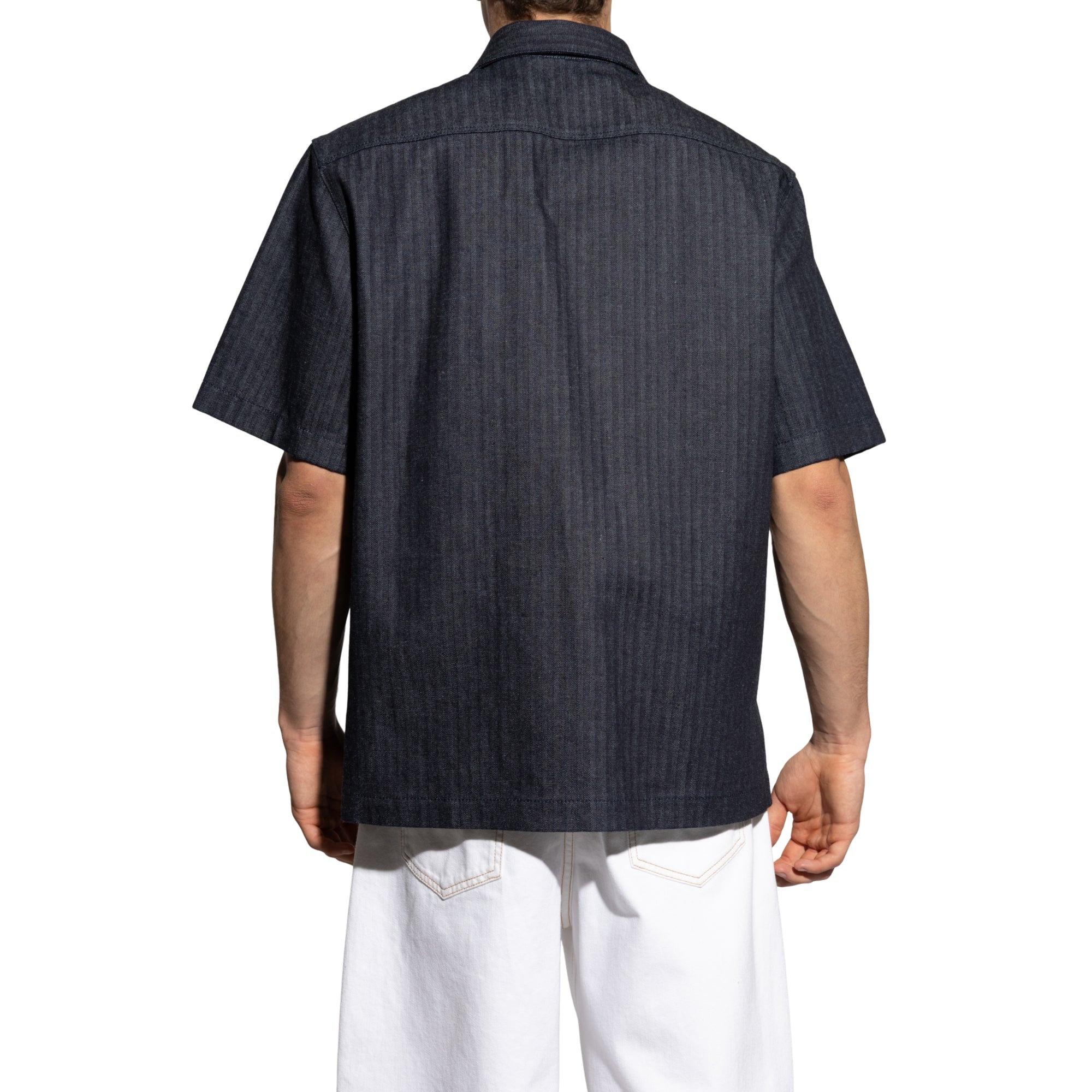 Givenchy Shirt Short Sleeve Logo Dark Blue-AL Capone Premium