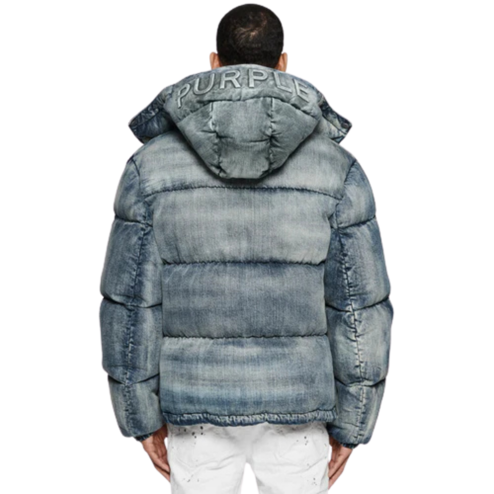 Purple Jacket Denim Puffer Mid Indigo-AL Capone Premium