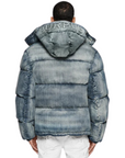 Purple Jacket Denim Puffer Mid Indigo
