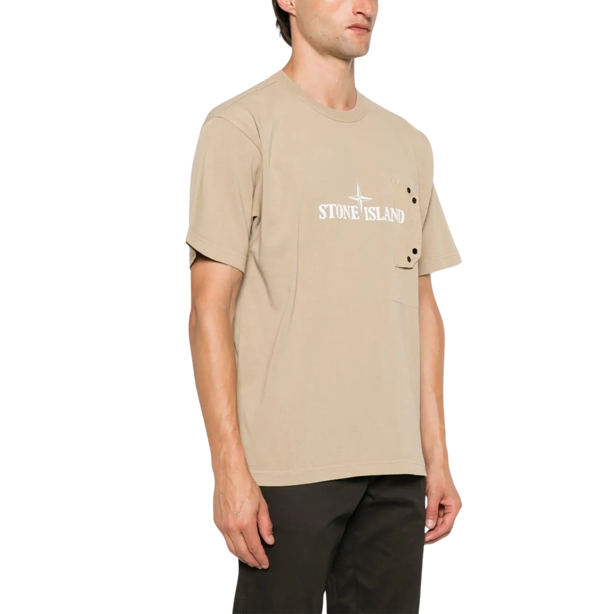 Stone Island T-Shirt Logo Cream-AL Capone Premium