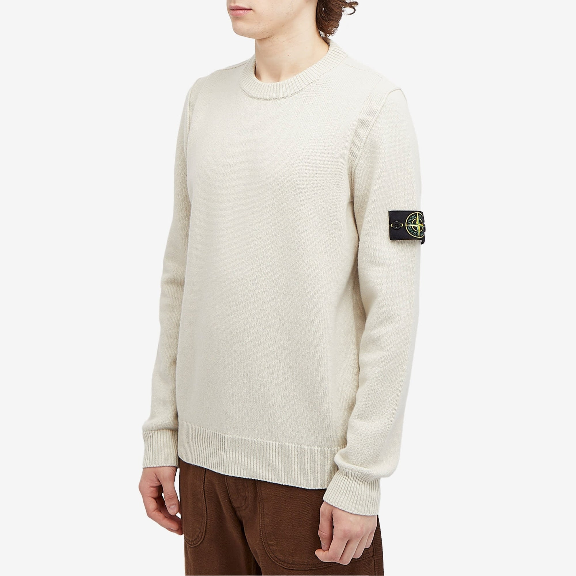 Stone Island Sweater Sleeve Logo White-AL Capone Premium