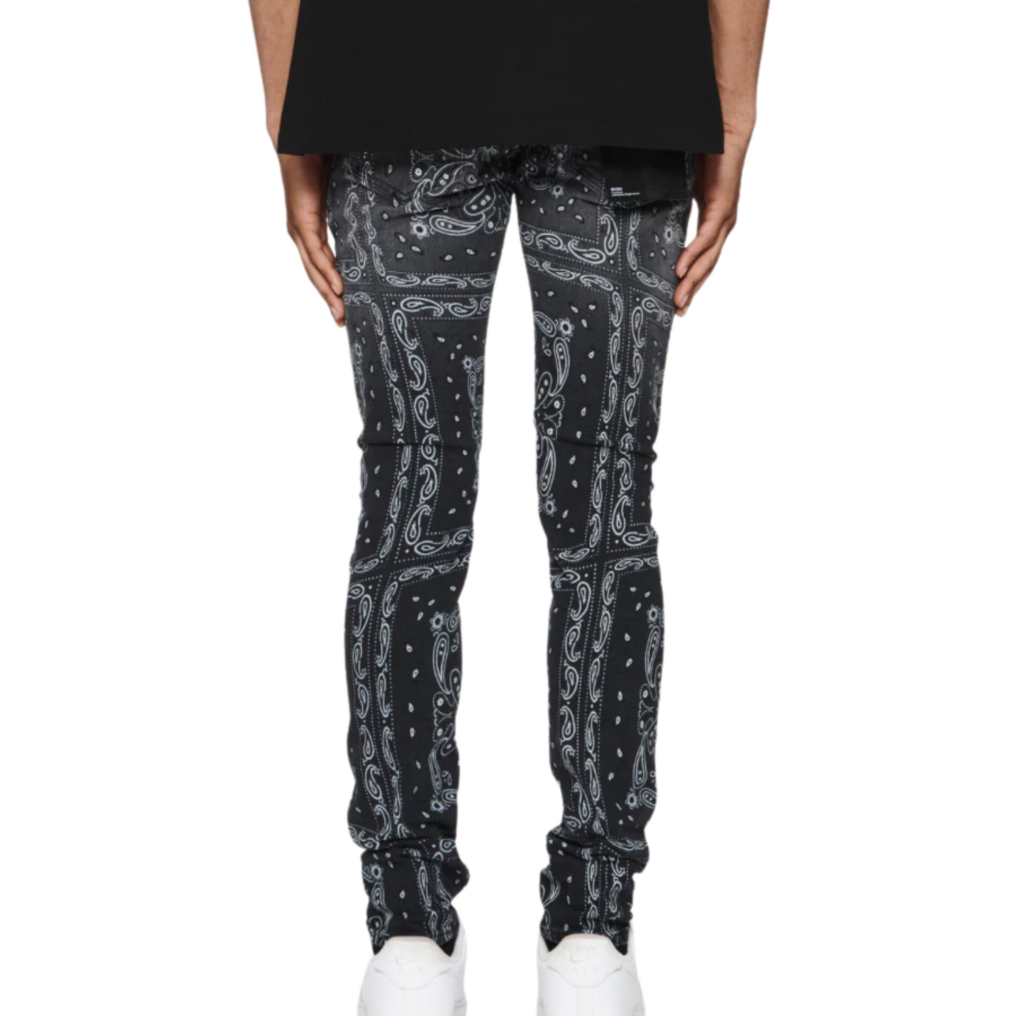 Purple Jeans Vintage Warped Bandana Black-AL Capone Premium