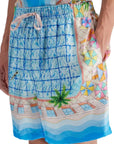 Casablanca Shorts Silk With Drawstrings Le Plongeon Blue-AL Capone Premium