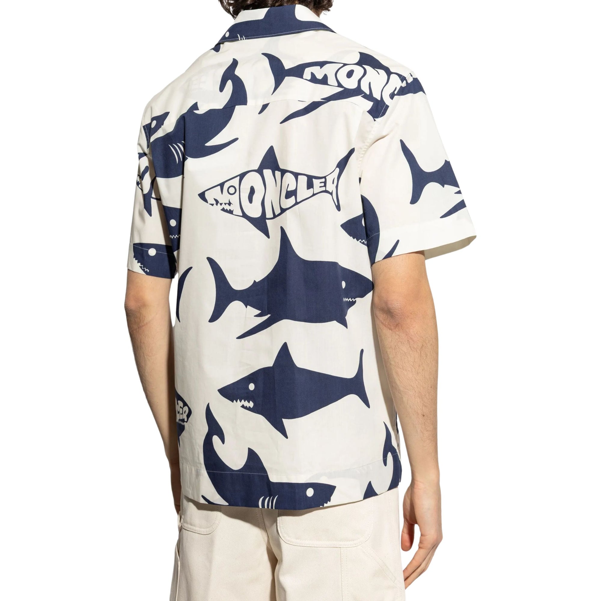 Moncler Shirt Shark Print White-Blue-AL Capone Premium