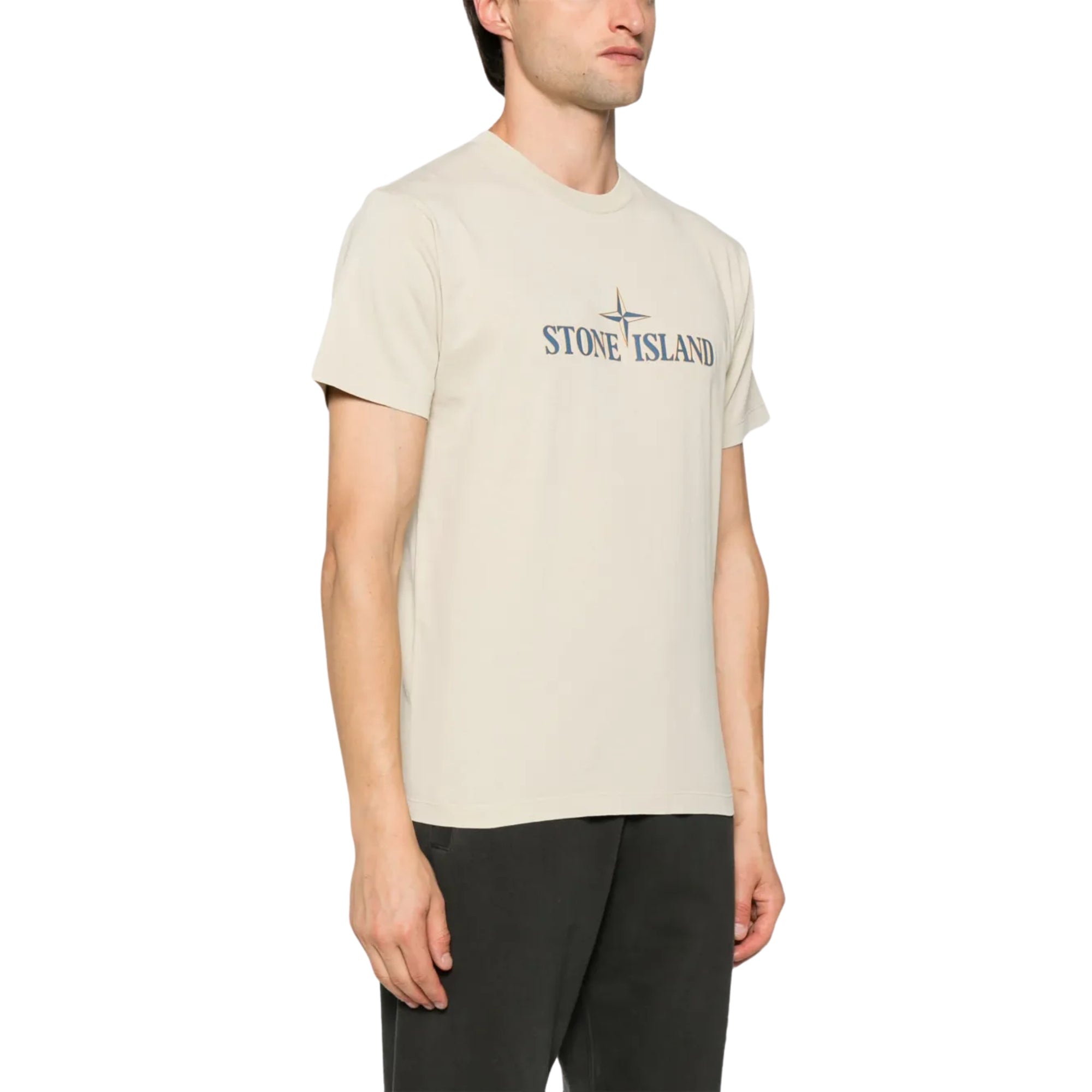 Stone Island T-Shirt Logo Cream-AL Capone Premium