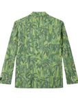 Kenzo Blazer Allover Leaves Print Green