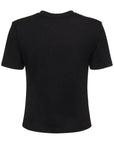 Msgm T-Shirt Ladies Diamante Logo Black-AL Capone Premium