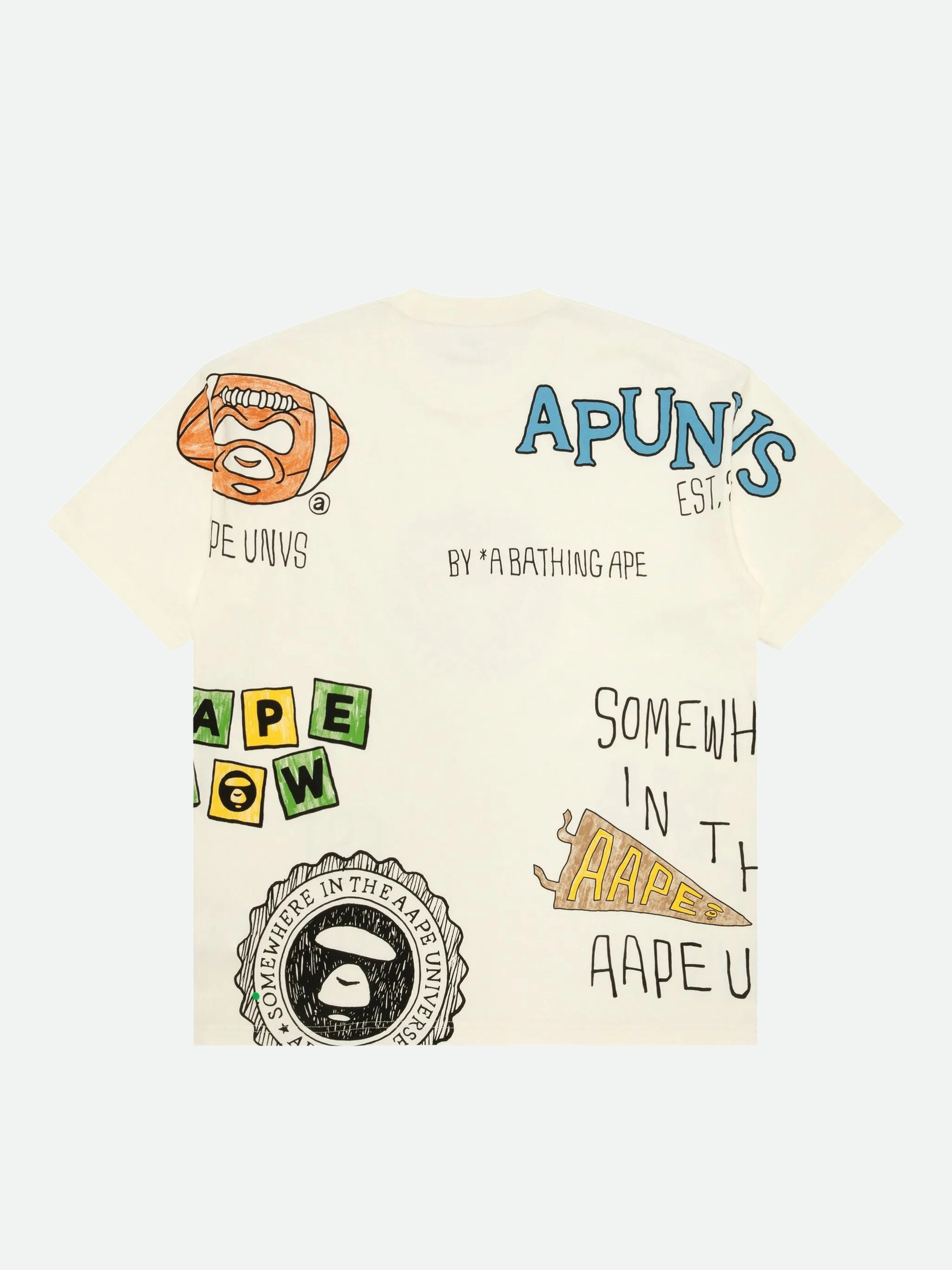Aape T-Shirt Allover Print Logo Ivory-AL Capone Premium