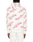 Kenzo Hoodie Allover Print Logo White-Red