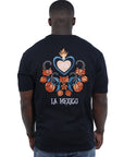 Capone T-Shirt Mexican Embroidered Viva La Mexico Black-Orange-AL Capone Premium