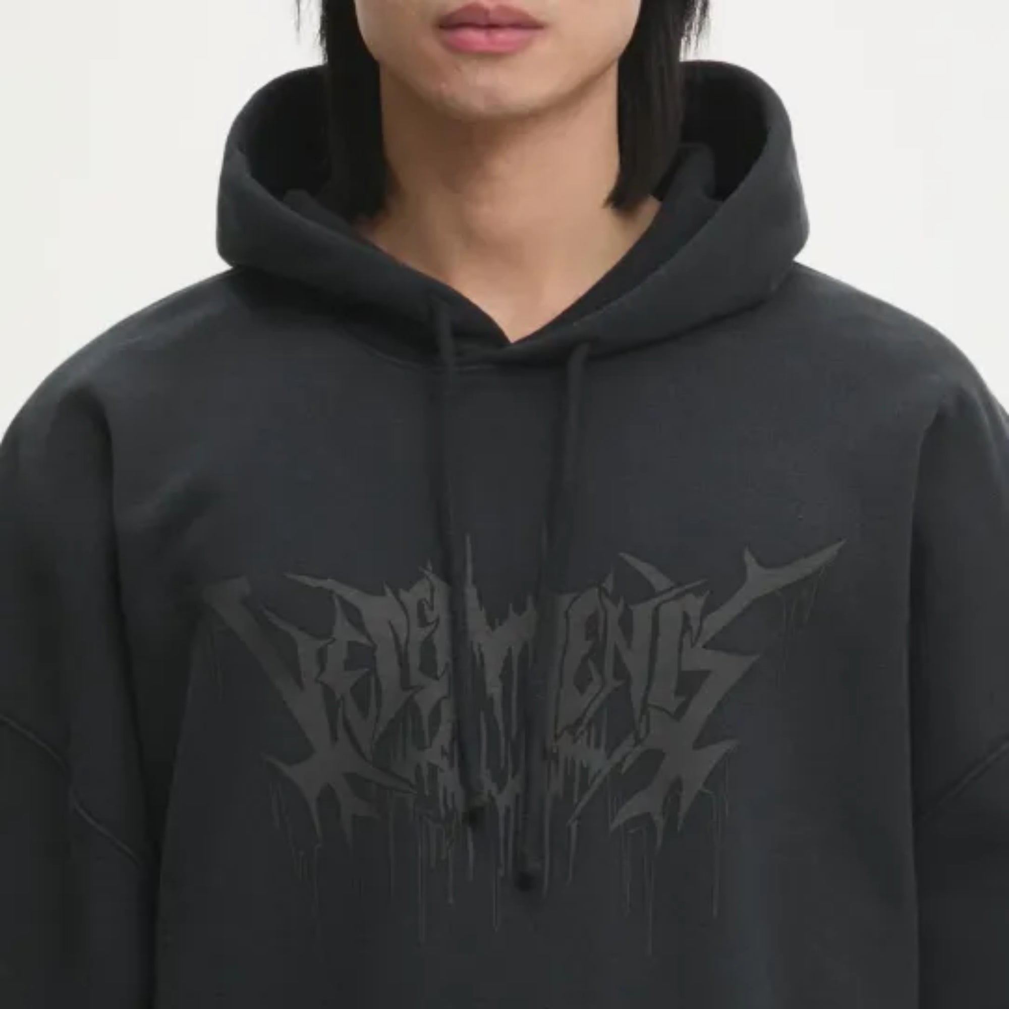 Vetements Hoodie Drip Metal Oversized Black-AL Capone Premium