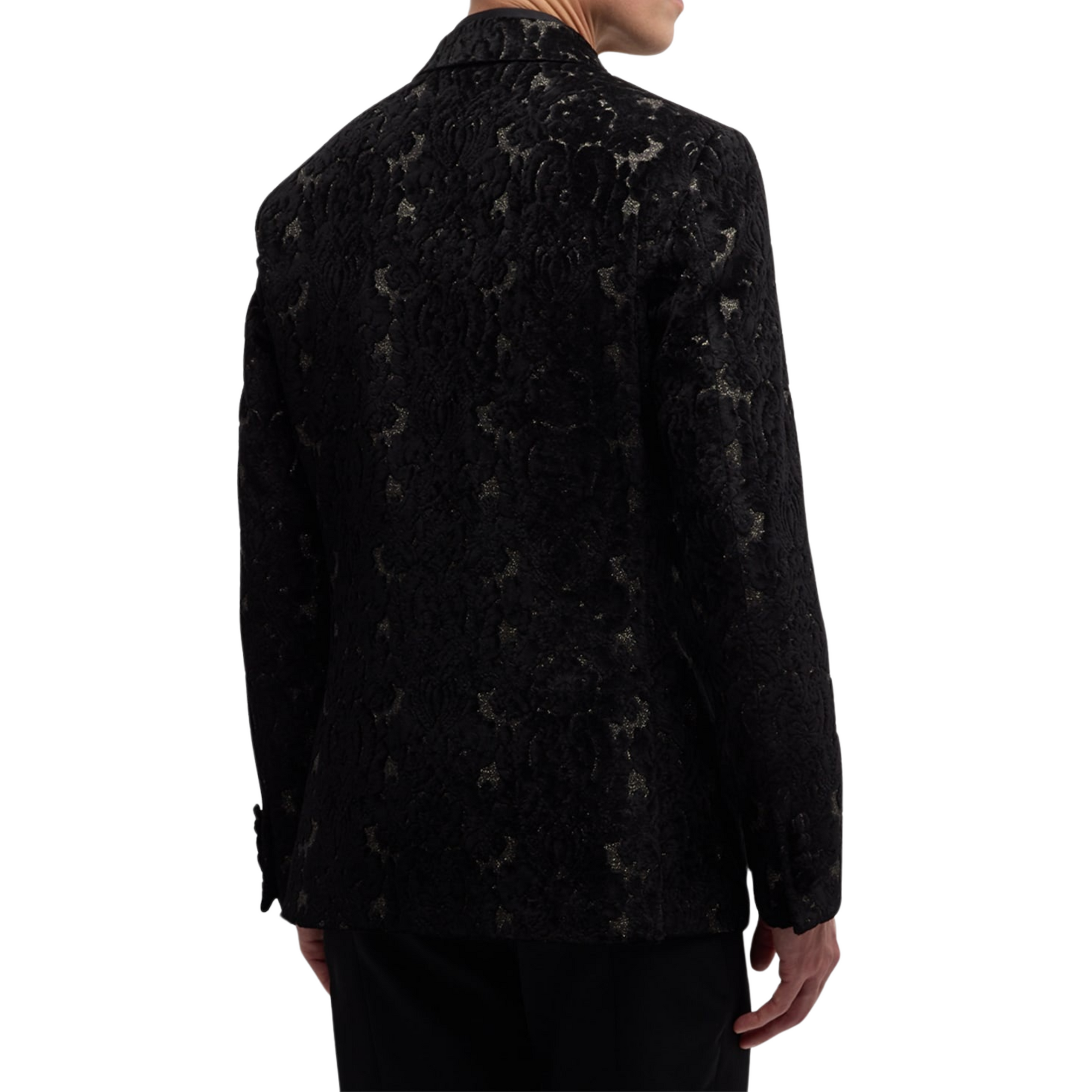 Retro Jacket Evening Allover Pailsey Print Black-AL Capone Premium