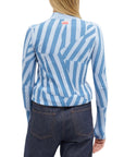 Kenzo Sweater Ladies Allover Stripes Cyan