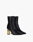 Givenchy Ankle Gold Heel Leather Black