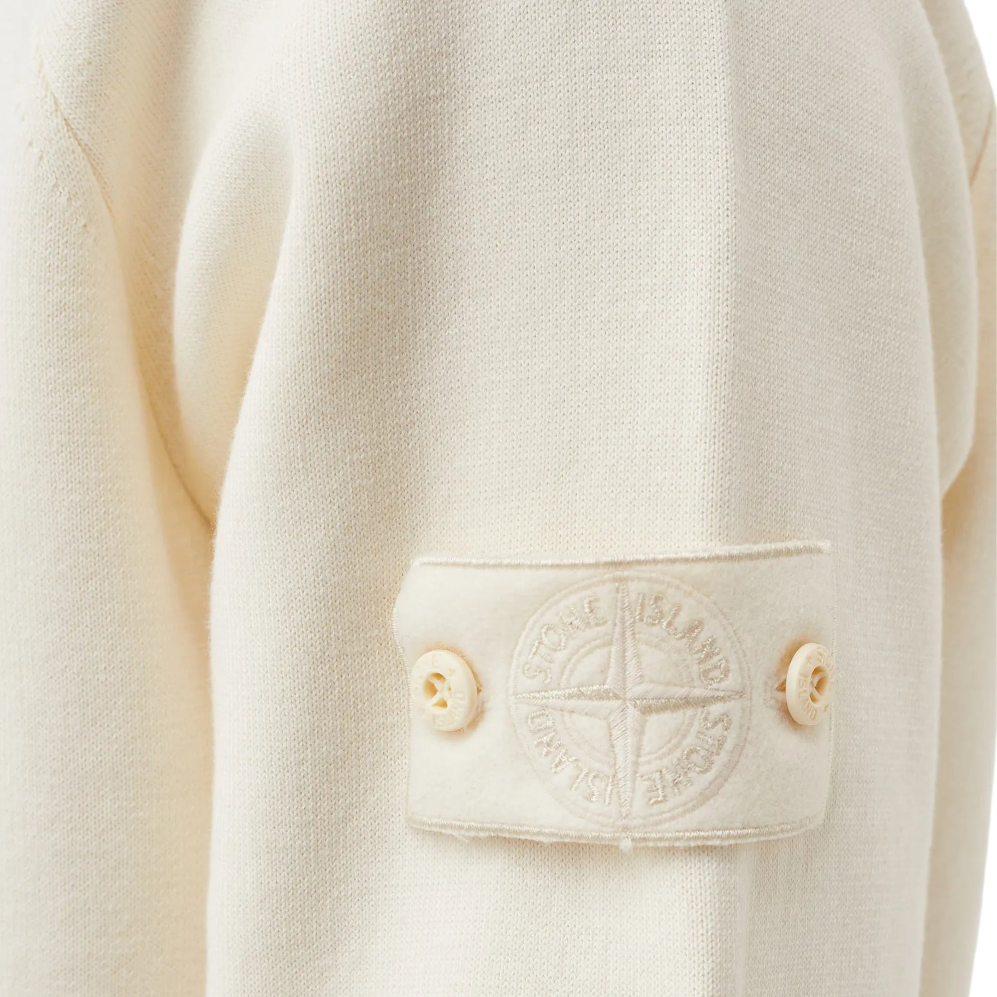 Stone Island Sweater Sleeve Logo Cream-AL Capone Premium