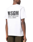 Msgm T Shirt Upper Right Logo White-Black