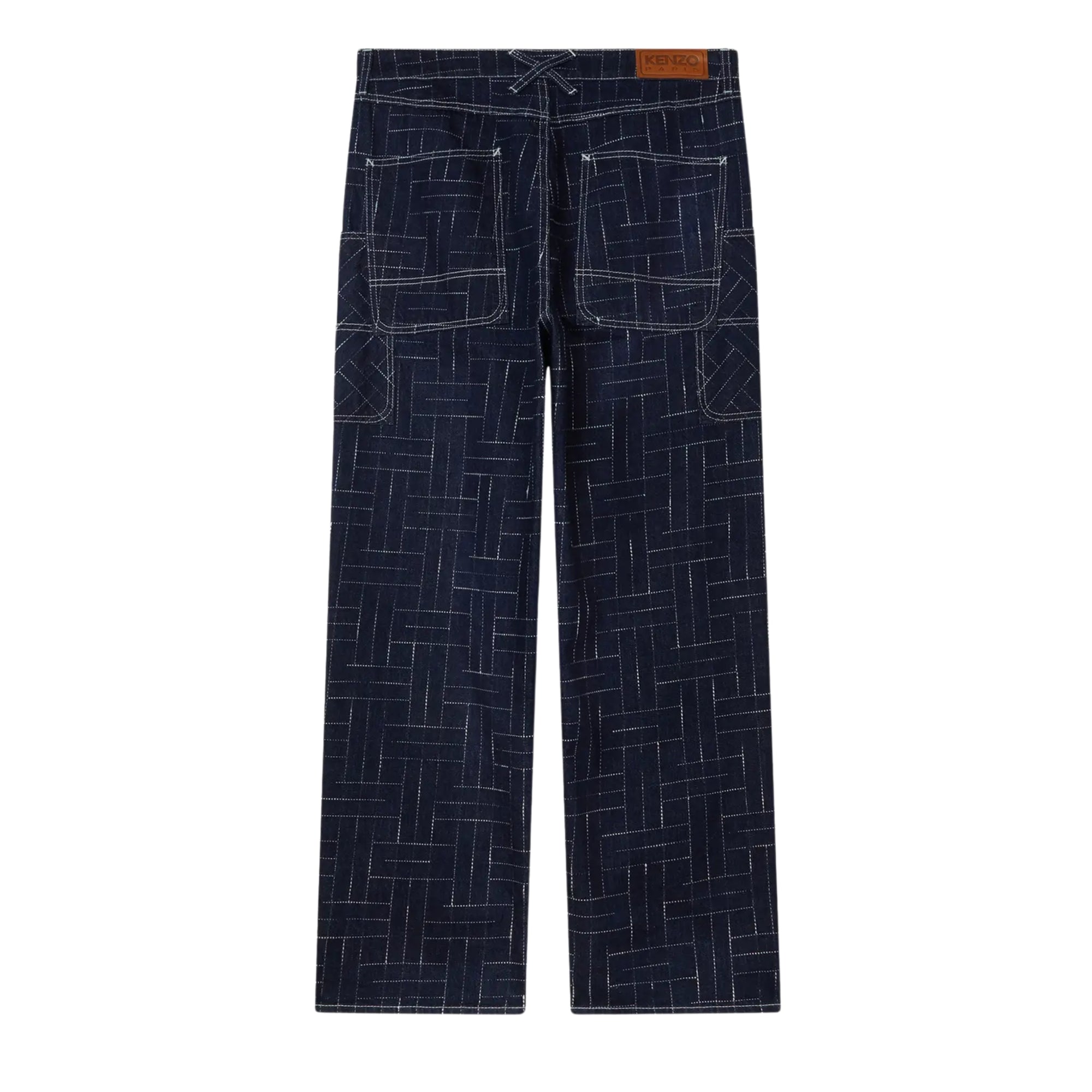 Kenzo Cargo Jeans Weave Denim Blue-AL Capone Premium
