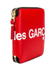 Comme Des Garcons Wallet Zip Around Logo Red