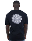 Capone T-Shirt Mexican Embroidered Flower Black-White-AL Capone Premium