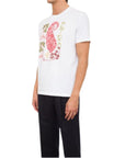 Etro T-Shirt Paisley Print Embroidered Logo White-Red-AL Capone Premium