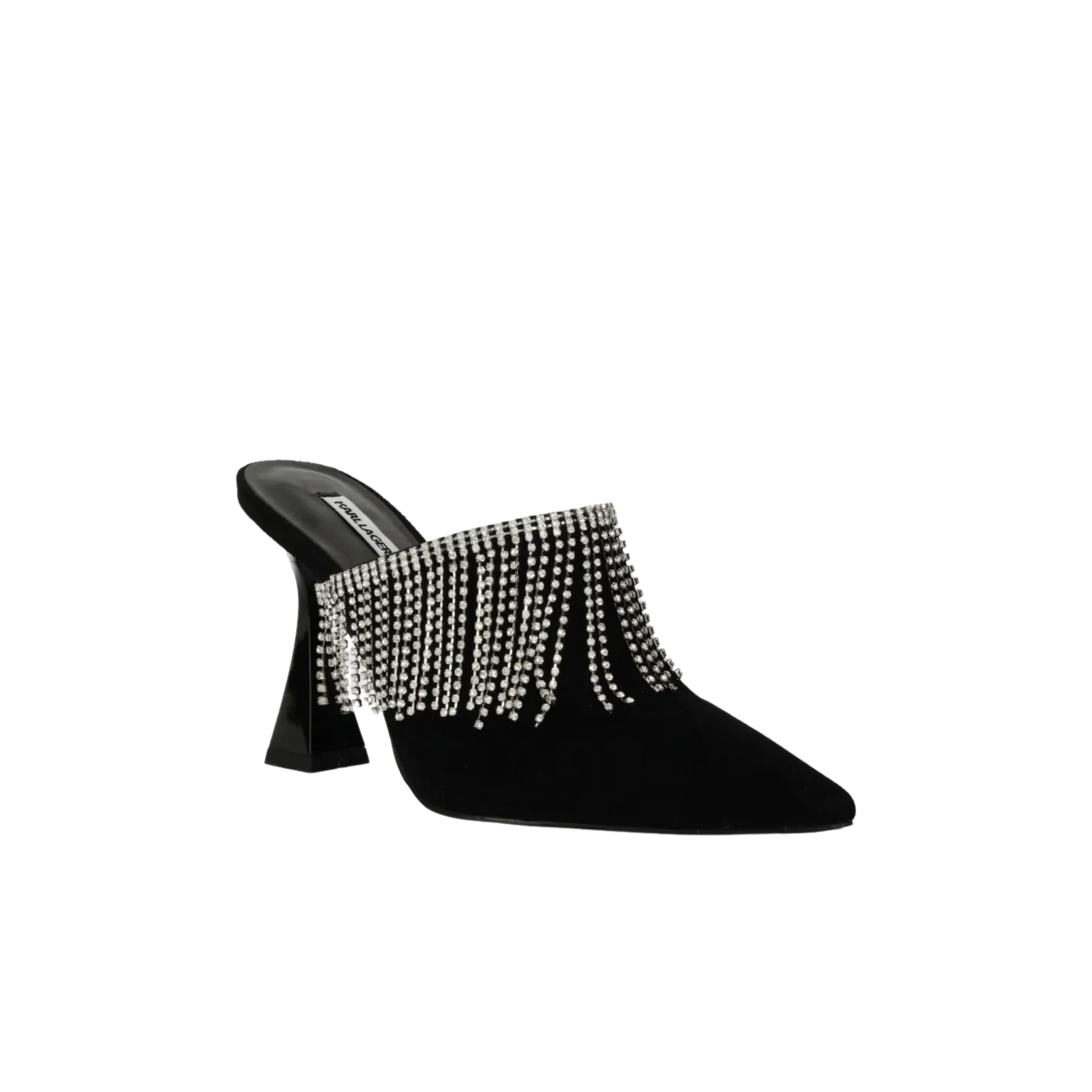 Karl Lagerfeld Heel Fringe Mule Black-AL Capone Premium