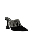 Karl Lagerfeld Heel Fringe Mule Black