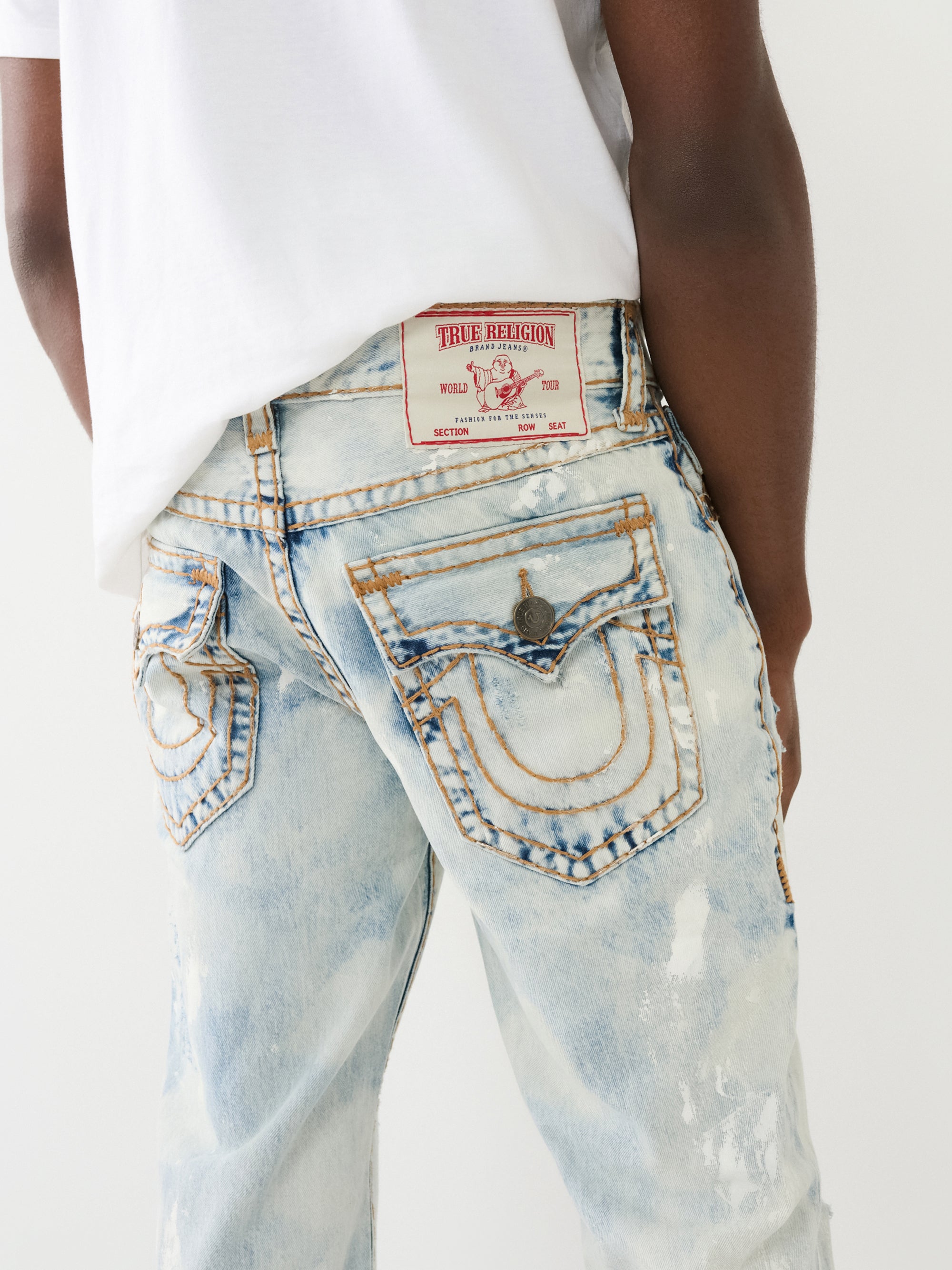 True Religion Jeans Ricky Flap Rips Light Wa-AL Capone Premium